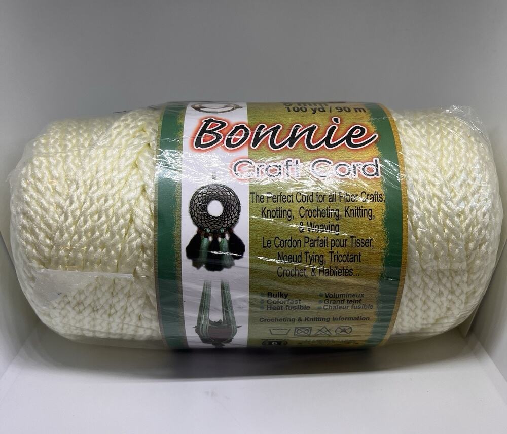 Bonnie Macrame Cord, Ivory, 6mm, 100 Yds
